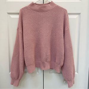 Hollister Super Soft Light Pink Woven Sweater M